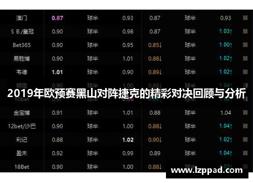 2019年欧预赛黑山对阵捷克的精彩对决回顾与分析